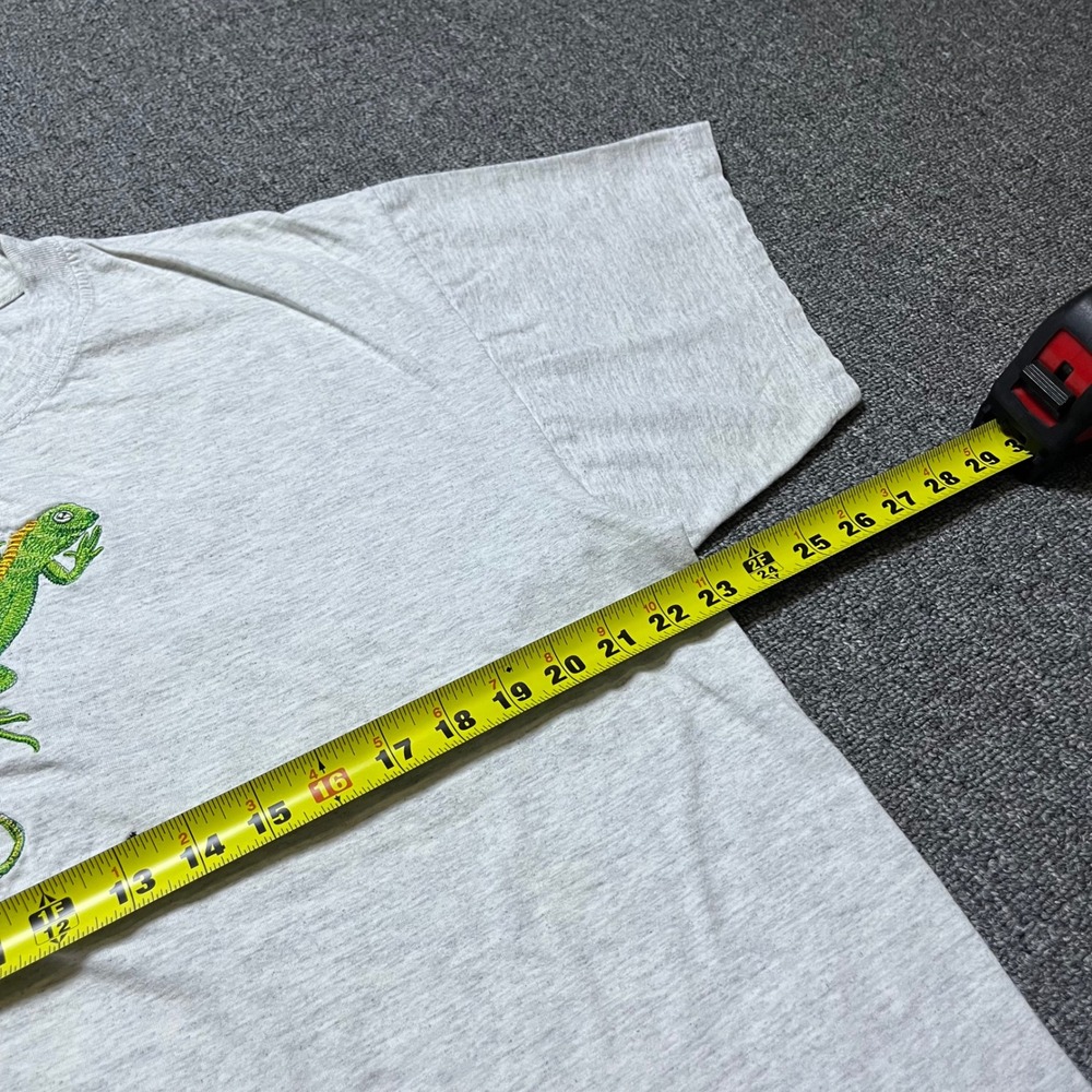 Vintage Cozumel Mexico Iguana T Shirt 2XL Gray Heather Embroidered 90s Souvenir - Picture 9 of 10